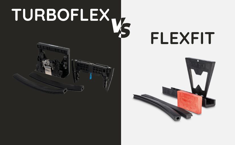 Vergelijking van Turboflex en Flexfit onderdelen.