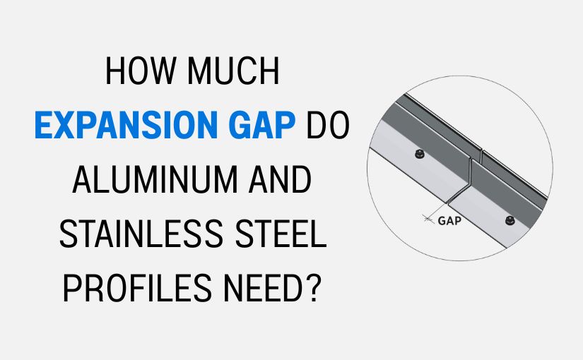 Expansionsgapdiagram för aluminium- och stålprofiler
